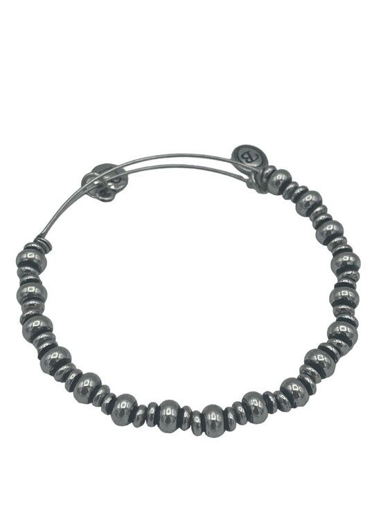 Unbranded Jewelry - Beaded Bangle Bracelet Silver Tone Adjustable Women